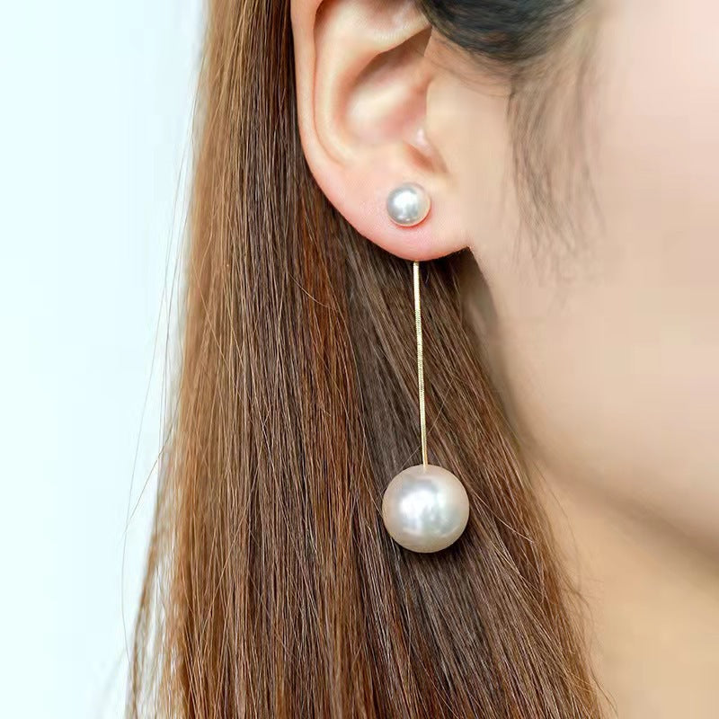 AWJ-157 Elegant Pearl Hanging Korean Earrings – Stylish, Lightweight & Trendy Fashion Jewelry For Women Silver