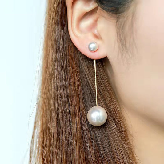 AWJ-157 Elegant Pearl Hanging Korean Earrings – Stylish, Lightweight & Trendy Fashion Jewelry For Women Silver