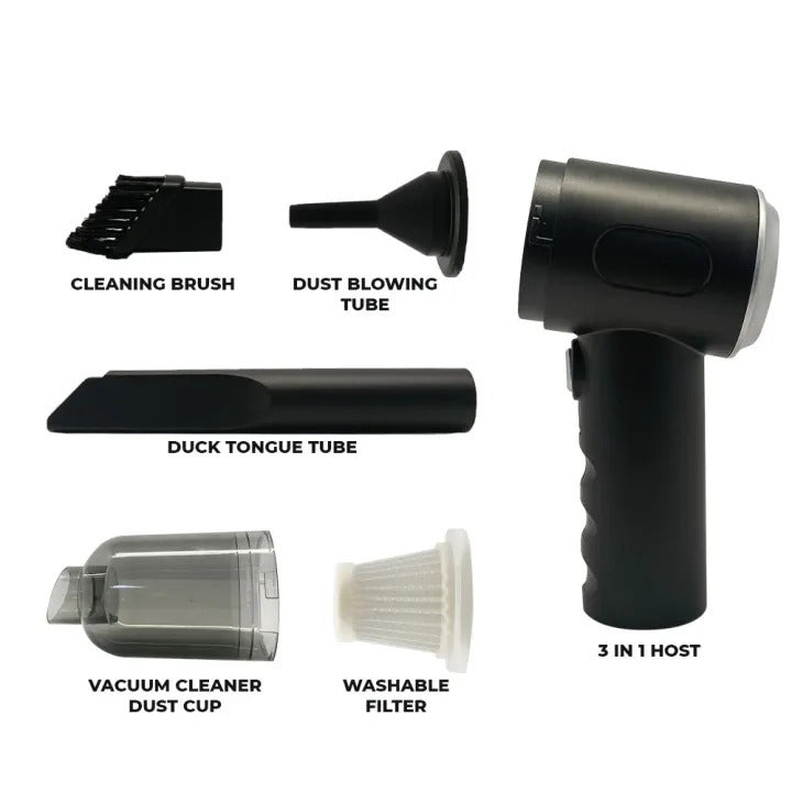 3-In-1 Portable Wireless Vacuum Cleaner– Handheld, Powerful Suction For Car, Home, Office & Everyday Quick Cleaning