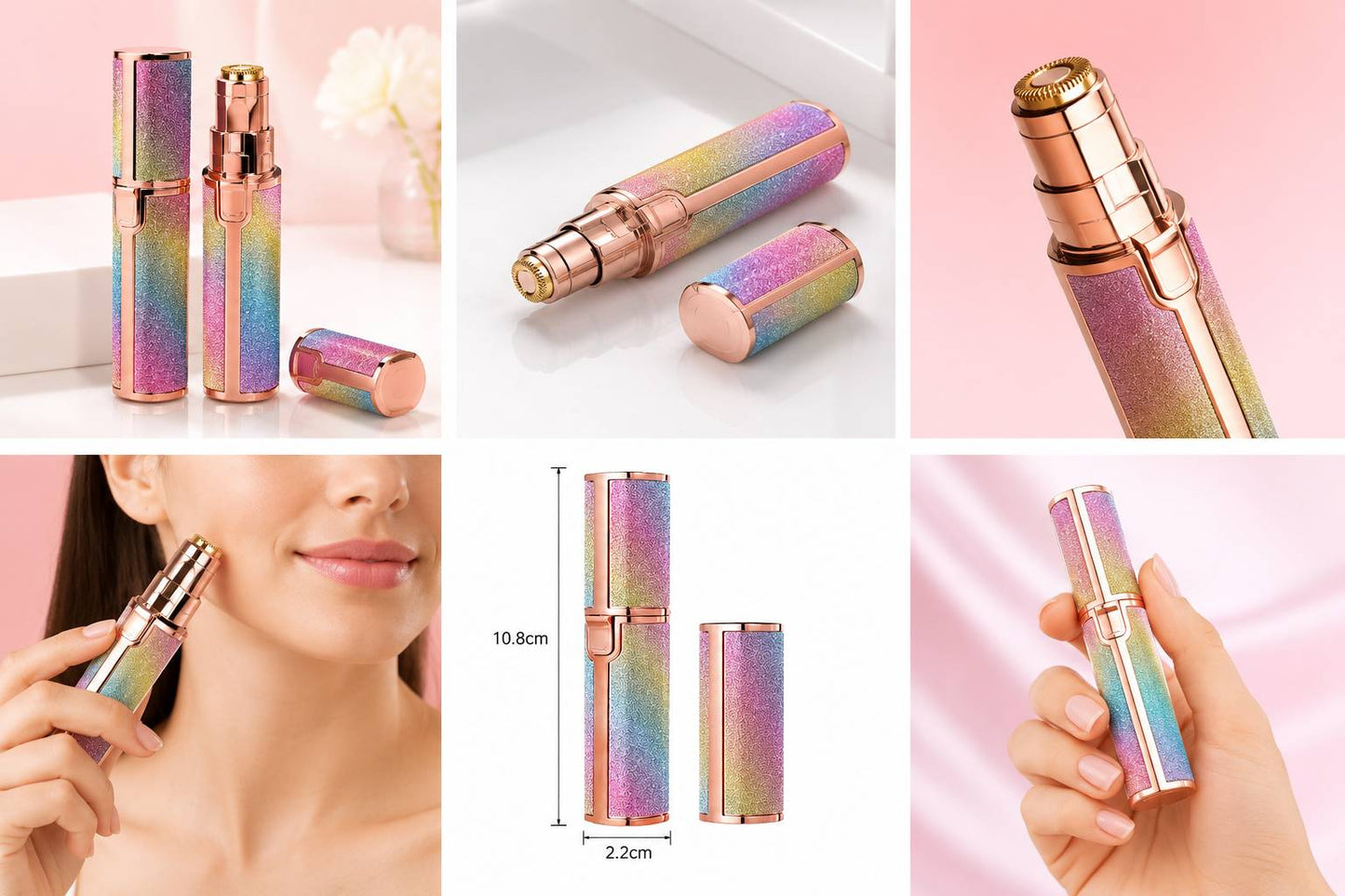 Flawless 2 In 1 Eyebrow Trimmer Multi Attractive Color With USB Charging Cable And Cleaning Brush